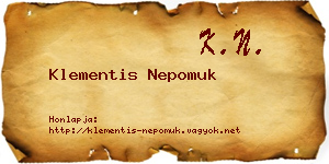 Klementis Nepomuk névjegykártya